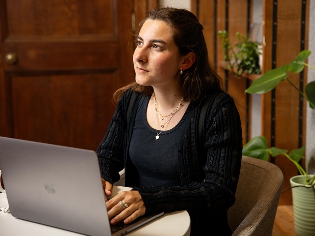 Student at a laptop 